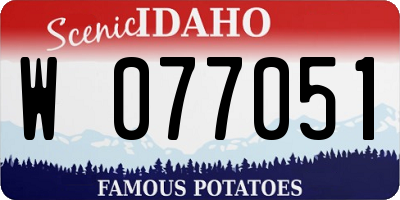 ID license plate W077051