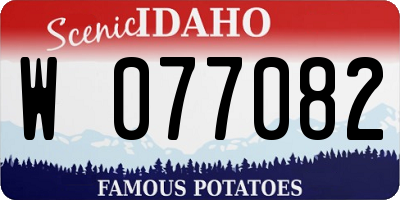ID license plate W077082