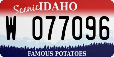 ID license plate W077096
