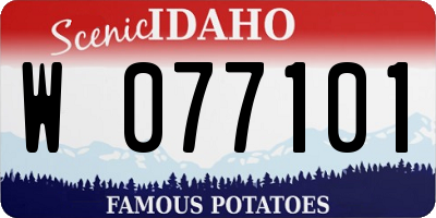 ID license plate W077101
