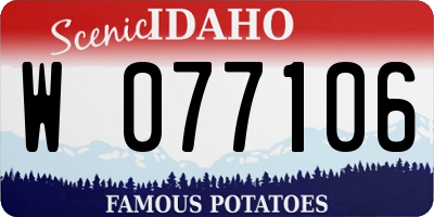 ID license plate W077106