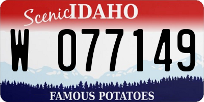 ID license plate W077149