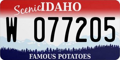 ID license plate W077205