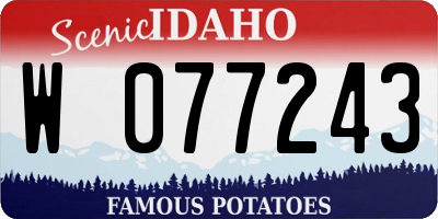 ID license plate W077243