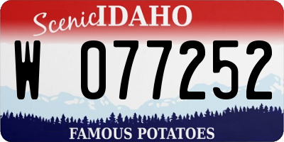 ID license plate W077252