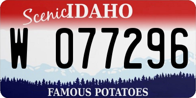 ID license plate W077296