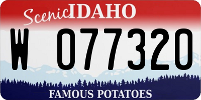 ID license plate W077320