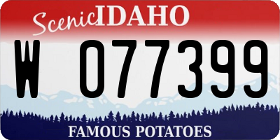 ID license plate W077399