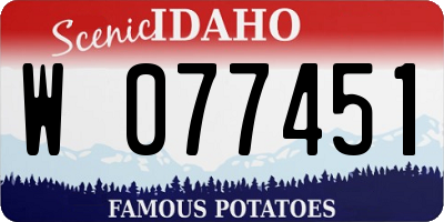 ID license plate W077451