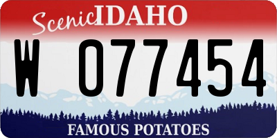 ID license plate W077454