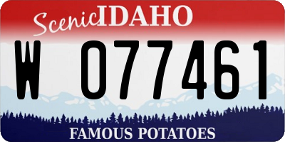 ID license plate W077461