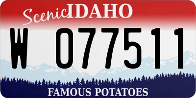 ID license plate W077511