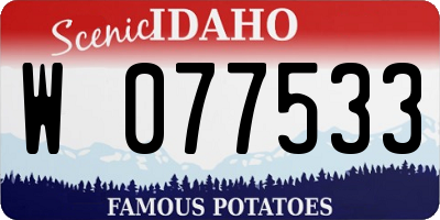 ID license plate W077533