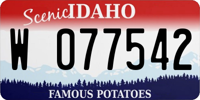 ID license plate W077542