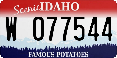 ID license plate W077544