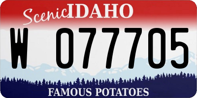 ID license plate W077705