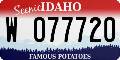 ID license plate W077720
