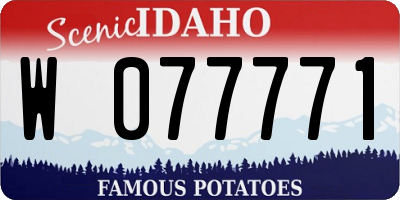 ID license plate W077771