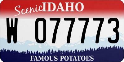 ID license plate W077773