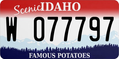ID license plate W077797