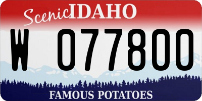 ID license plate W077800