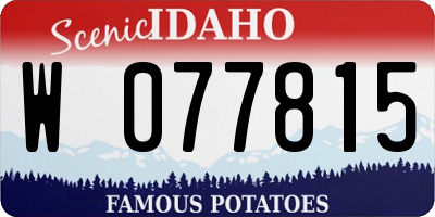 ID license plate W077815