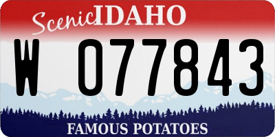 ID license plate W077843
