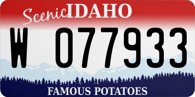 ID license plate W077933