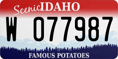 ID license plate W077987