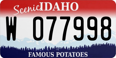 ID license plate W077998