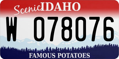 ID license plate W078076