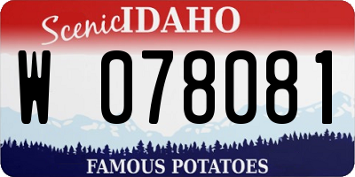 ID license plate W078081