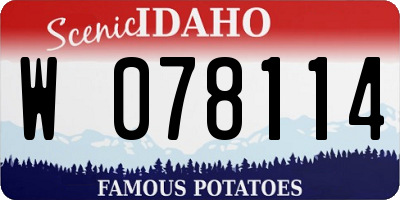 ID license plate W078114