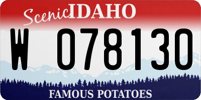 ID license plate W078130