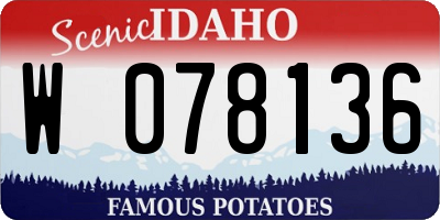 ID license plate W078136