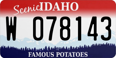 ID license plate W078143