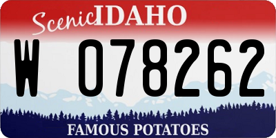 ID license plate W078262