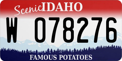 ID license plate W078276