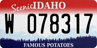 ID license plate W078317