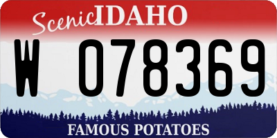 ID license plate W078369