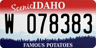 ID license plate W078383