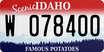 ID license plate W078400