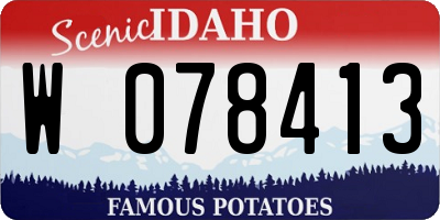ID license plate W078413