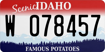 ID license plate W078457