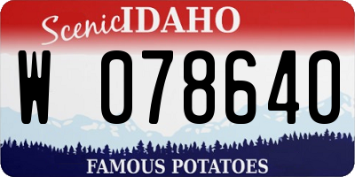 ID license plate W078640