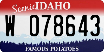 ID license plate W078643