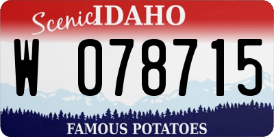 ID license plate W078715