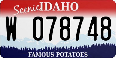 ID license plate W078748