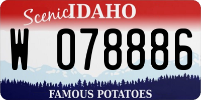 ID license plate W078886