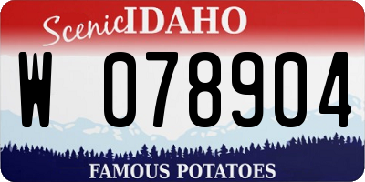 ID license plate W078904